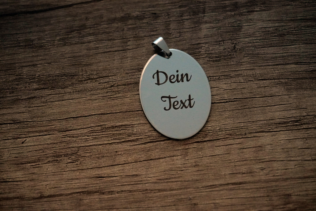 Edelstahl Anhänger Oval / personalisiert image 3