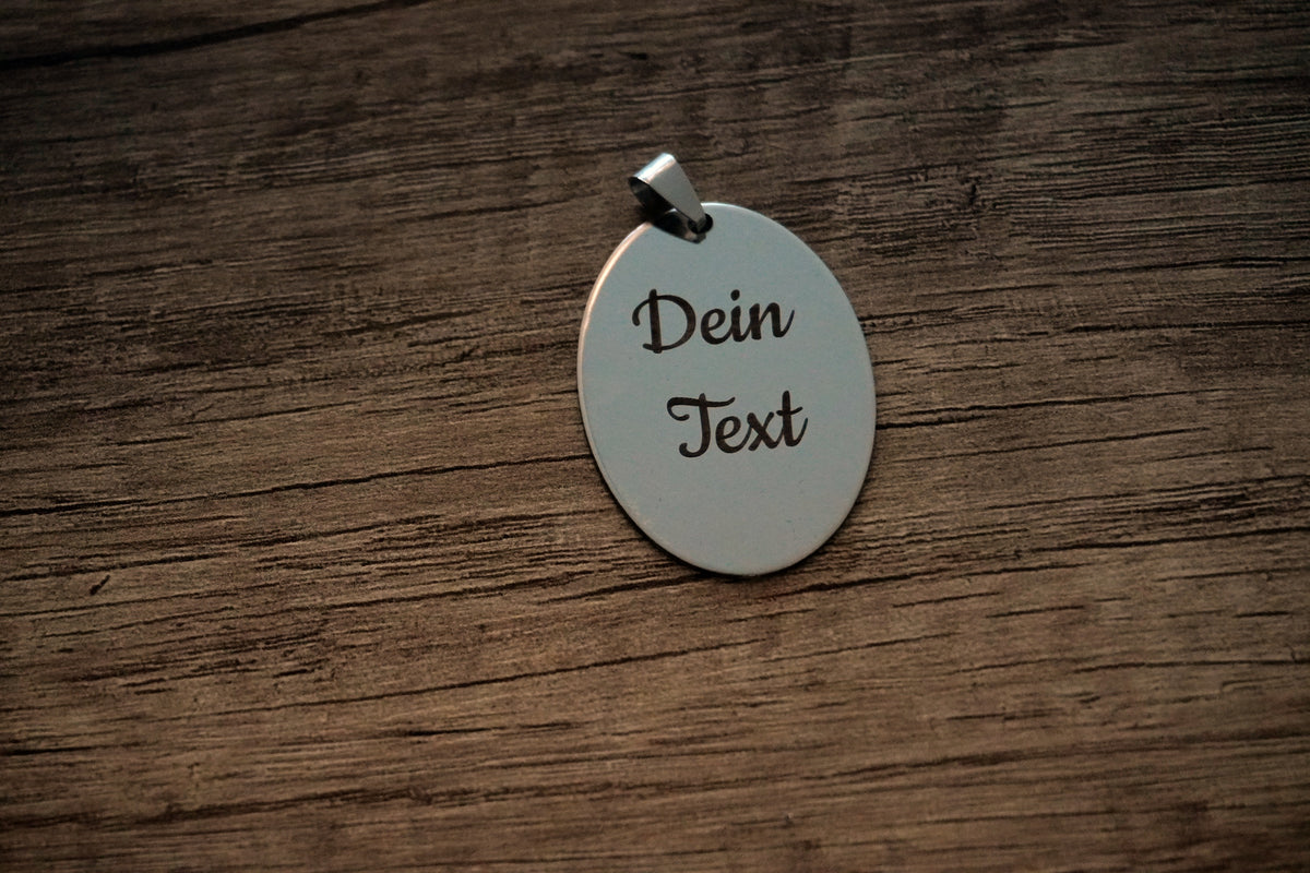 Edelstahl Anhänger Oval / personalisiert image 3