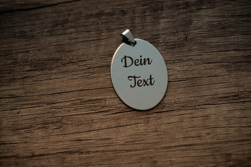 Edelstahl Anhänger Oval / personalisiert image 3