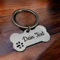Hundeknochen aus Edelstahl mit Pfote image 0