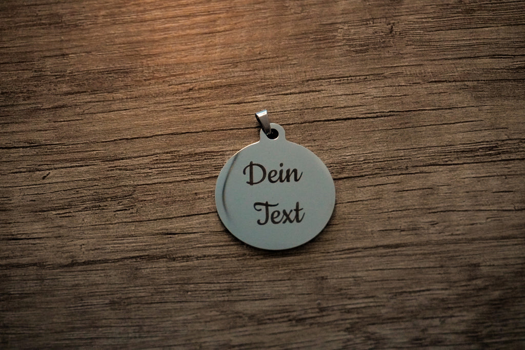 Edelstahl Anhänger Rund / personalisiert image 3