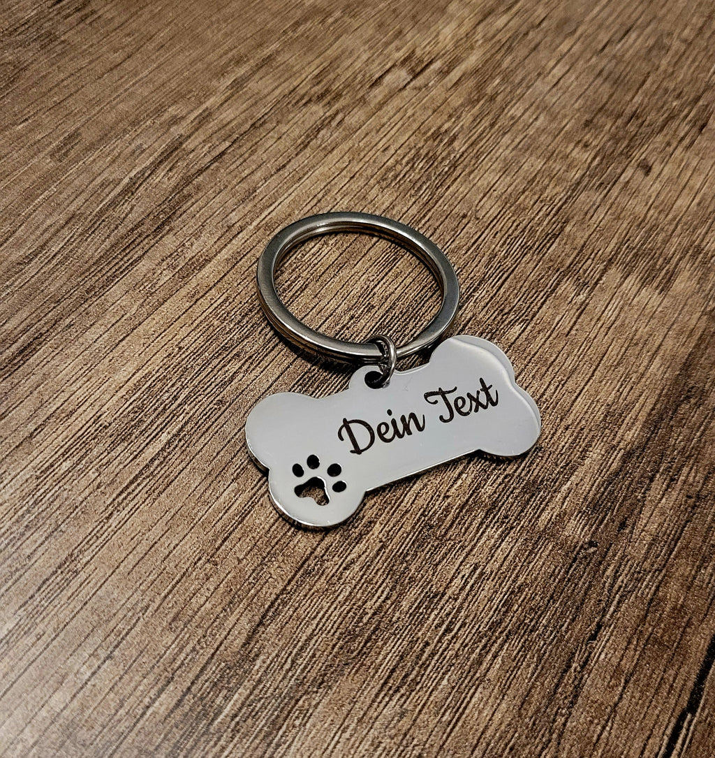 Hundeknochen aus Edelstahl mit Pfote image 2